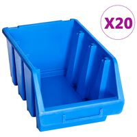 vidaXL Contenitori Impilabili 20 pz Blu in Plastica