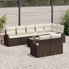 vidaXL Set Divano da Giardino Marrone e Crema 55 x 55 x 37 cm