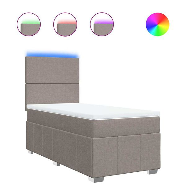 vidaXL Giroletto a Molle con Materasso Tortora 80x200 cm inTessuto