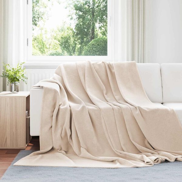 vidaXL Coperte da Pile 6 pcs Beige 220 x 240 cm Panno
