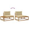 vidaXL Set di divani da esterno con cuscino 2 Pezzo Naturale e Beige