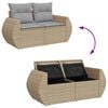 vidaXL Set Divano da Giardino 9 pcs Beige e Grigio Chiaro polyrattan