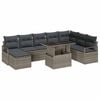 vidaXL Set Divano da Giardino 9 pz Grigio Poly Rattan