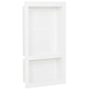 vidaXL Nicchia da Doccia con 2 Scomparti Bianco Lucido 41x69x9 cm