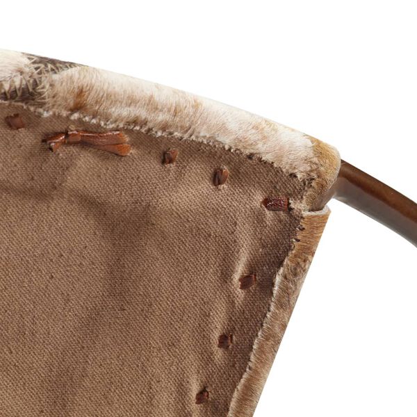 vidaXL Sedia a Diamante Marrone in Vera Pelle