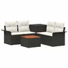 vidaXL Set di divani 6 pcs 4-Numero di posti Nero e Bianco Crema
