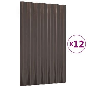 vidaXL Pannelli Tetto 12pz Acciaio Zincato Marrone 60x36 cm