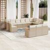 vidaXL Set Divano da Giardino 13 pz con Cuscini Beige in Polyrattan