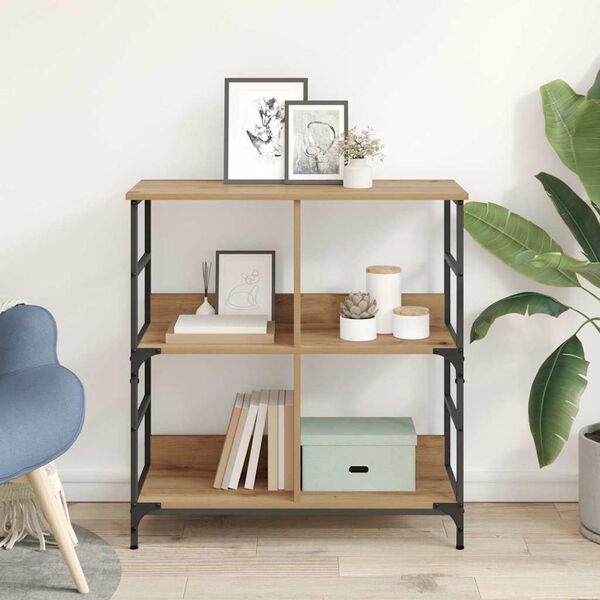 vidaXL Libreria rovere artigianale 78.5 x 33 x 82 cm Legno multistrato