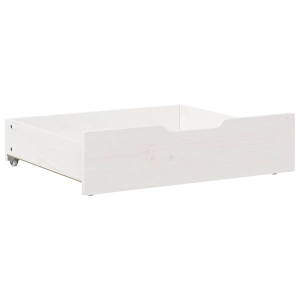 vidaXL Cassettoni da Letto 2 pz Bianchi 75x55x17 cm in Legno di Pino