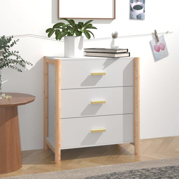 vidaXL Credenza Bianca 62x38x70 cm in Legno Multistrato