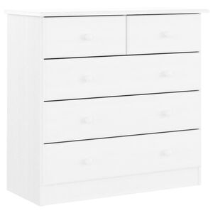 vidaXL Cassettiera ALTA Bianca 77x35x73 cm in Legno Massello di Pino
