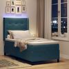 vidaXL Letto con Box Springs LED e Materasso Blu 90 x 200 cm Velluto