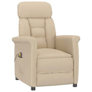vidaXL Sedia da massaggio Crema 96.5 x 70.5 x 95 cm Microfibra