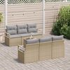vidaXL Set Divano da Giardino 7 pcs Beige e grigio polyrattan