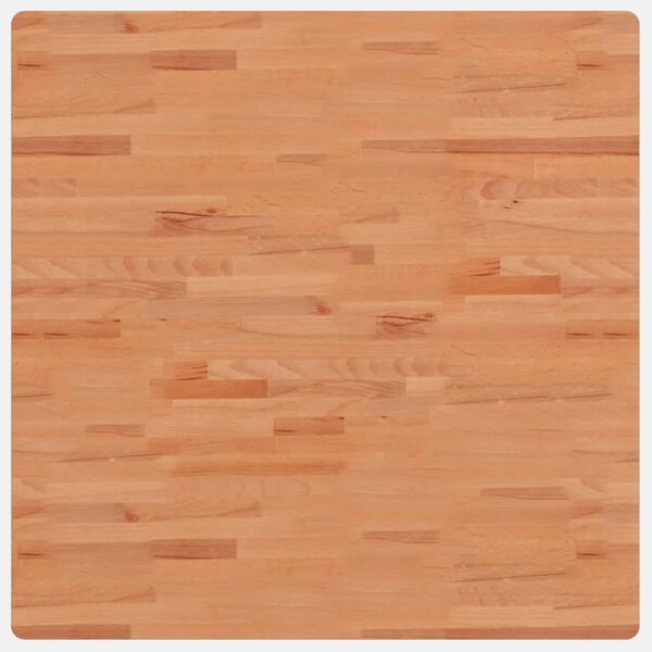 vidaXL Piano per Tavolo 90x90x2,5 cm Quadrato Legno Massello di Faggio