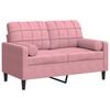 vidaXL Divano a 2 Posti con Cuscini Rosa 120 cm in Velluto
