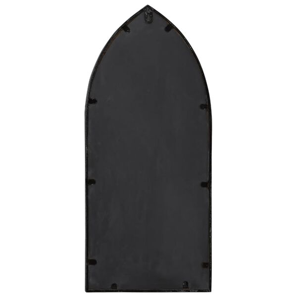vidaXL Specchio da Giardino Nero 70x30 cm in Ferro per Uso Esterno