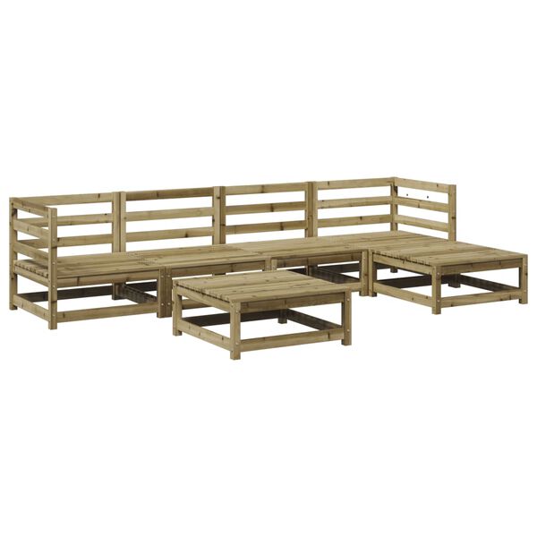 vidaXL Set Divani da Giardino 6 pz in Legno Impregnato di Pino