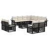 vidaXL Set Divano da Giardino 12 pcs Nero e Bianco Crema polyrattan