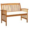 vidaXL Panchina da Giardino con Cuscino 119 cm Legno Massello d'Acacia