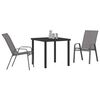 vidaXL Set da Pranzo per Giardino 3 pcs Grigio e Nero