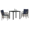 vidaXL Set da Pranzo per Giardino 3 pcs Grigio e Nero Rattan