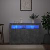 vidaXL Credenza con Luci LED Grigio Cemento 116x30x75 cm