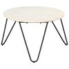vidaXL Tavolino da Salotto Bianco 65x65x42cm Pietra Vera Testura Marmo