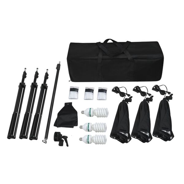 vidaXL Kit Studio Fotografico con Luci Softbox e Fondale