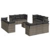 vidaXL Set Divani da Giardino 13 pz con Cuscini Grigio in Polyrattan