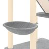vidaXL Albero per Gatti Pavimento Soffitto Grigio Chiaro 277-303 cm