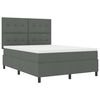 vidaXL Letto a molle con materasso Grigio scuro 140 x 200 cm Tessuto