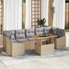 vidaXL Set da Pranzo per Giardino con cuscino 8 pcs Beige e grigio