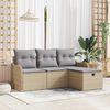 vidaXL Set Divano da Giardino 4 pcs Beige e Grigio Chiaro polyrattan