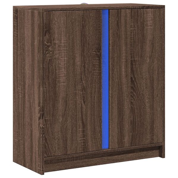 vidaXL Credenza con LED Rovere Marrone 77x34x85 cm Legno Multistrato