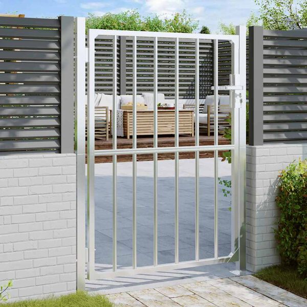 vidaXL Cancello da giardino 100x145 cm in acciaio inox