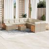 vidaXL Set Divani da Giardino 12 pz con Cuscini Beige in Polyrattan