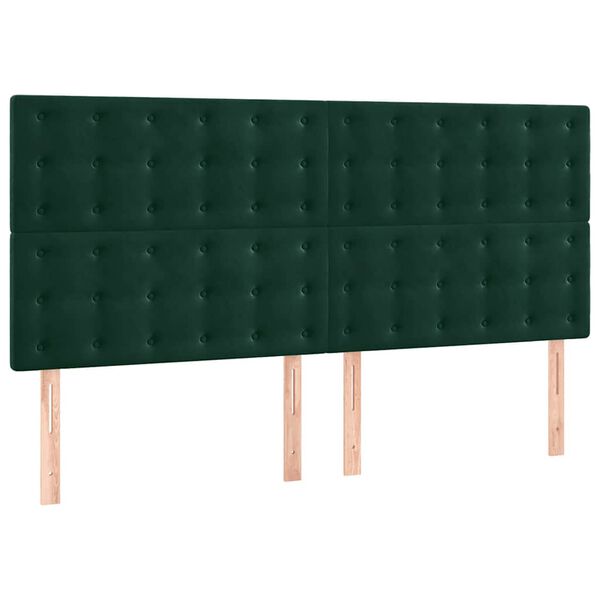 vidaXL Testiera Verde Scuro 160x5x118/128 cm Velluto