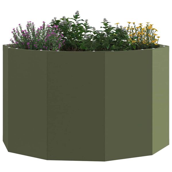 vidaXL Fioriera Verde oliva 60 x 60 x 35 cm Acciaio