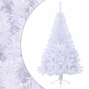 vidaXL Albero di Natale Artificiale Met&agrave; con Supporto Bianco 150cm PVC
