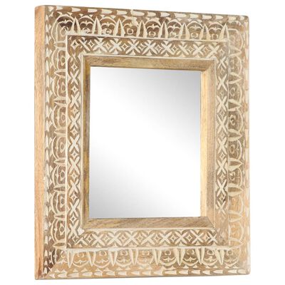 vidaXL Specchio Intagliato a Mano 50x50x2,6 cm in Massello di Mango