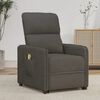 vidaXL Poltrona Alzapersona Massaggio Grigio Scuro Tessuto Microfibra