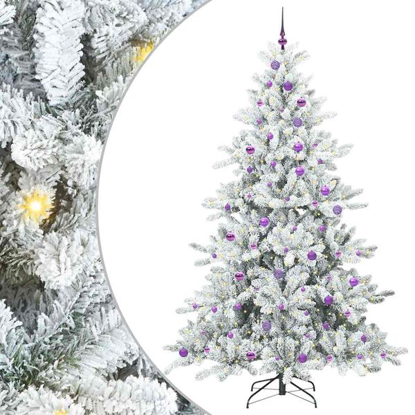 vidaXL Albero di Natale Artificiale con Rami Pieghevoli Bianco 240 cm
