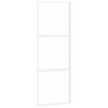 vidaXL Porta Scorrevole Bianca 76x205 cm Vetro Temperato e Alluminio