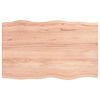 vidaXL Piano Tavolo Marrone Chiaro 80x50x(2-4) cm Rovere Non Trattato