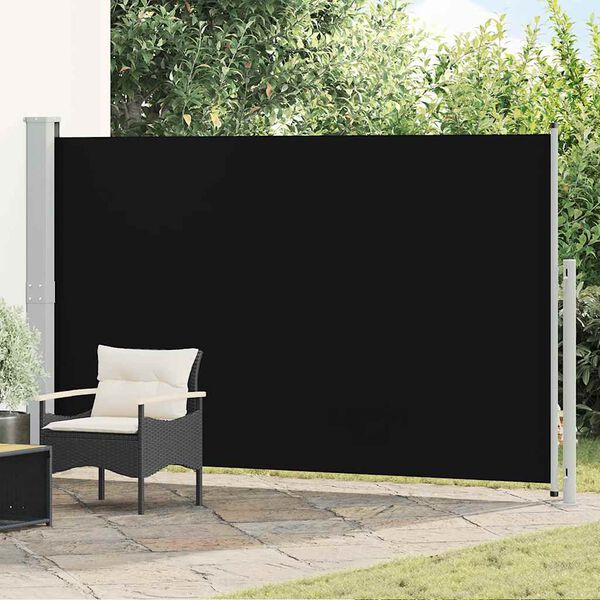 vidaXL Tenda Laterale Retrattile per Patio 180x300 cm Nera