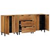 vidaXL Credenza 3 pcs Marrone 60 x 33 x 75 cm Legno massello di acacia