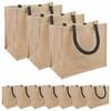 vidaXL Borse in juta 10 Naturale e Nero 26 x 22 x 14 cm