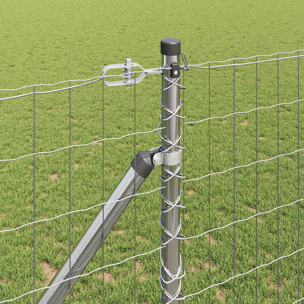 vidaXL Recinzione con Posto Argento 1,2 x 10 m Acciaio